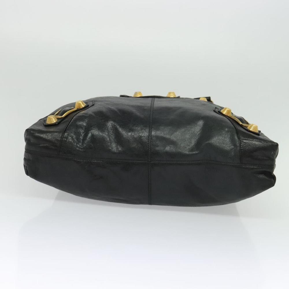 BALENCIAGA The Giant Brief Hand Bag Leather Black Gold Auth 131798 - Picture 9 of 16